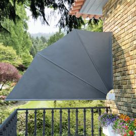 Collapsible Balcony Side Awning Grey 160x240 cm