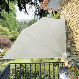 Collapsible Balcony Side Awning Cream 160x240 cm