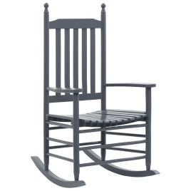 Rocking Chair with Curved Seat Grey Poplar Wood