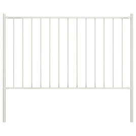 Fence Panel with Posts Powder-coated Steel 1.7x0.75 m White