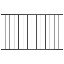 Fence Panel Powder-coated Steel 1.7x1.25 m Black
