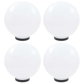 LED Bowl Lamps 4 pcs Spherical 30 cm PMMA