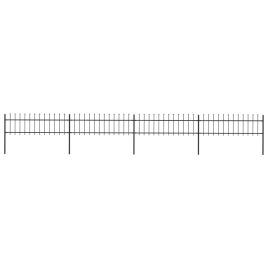 Garden Fence with Spear Top Steel 6.8x0.6 m Black