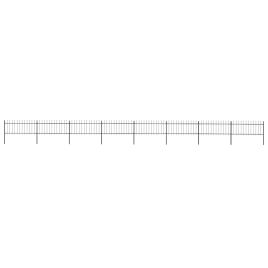 Garden Fence with Spear Top Steel 13.6x0.8 m Black
