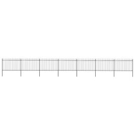 Garden Fence with Spear Top Steel 11.9x1.2 m Black