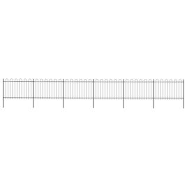 Garden Fence with Hoop Top Steel 10.2x1.2 m Black