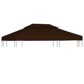 2-Tier Gazebo Top Cover 310 g/m2 4x3 m Brown