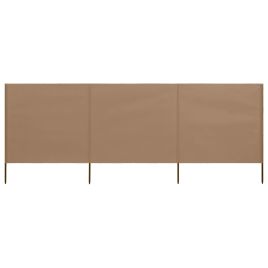 3-panel Wind Screen Fabric 400x80 cm Taupe