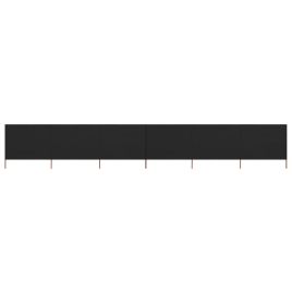 6-panel Wind Screen Fabric 800x120 cm Black