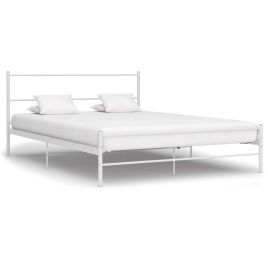 Bed Frame White Metal 120x200 cm