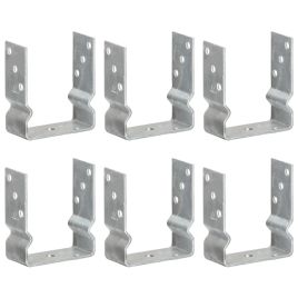 Fence Anchors 6 Pcs Silver 12x6x15cm Galvanised Steel