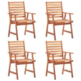 Outdoor Dining Chairs 4 Pieces Solid Acacia Wood