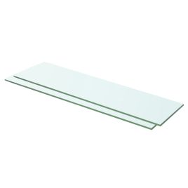 Shelves 2 pcs Panel Glass Clear 60x12 cm