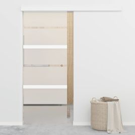 Sliding Door ESG Glass and Aluminium 76x205cm Silver