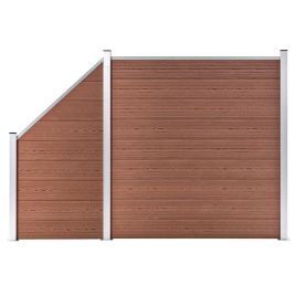 WPC Fence Set 1 Square + 1 Slanted 273x186 cm Brown