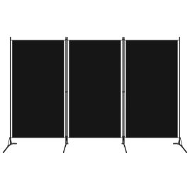 3-Panel Room Divider Black 260x180 cm