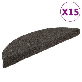 Stair Mats Self-adhesive 15 Pieces 56x17x3 cm Anthracite Half Round