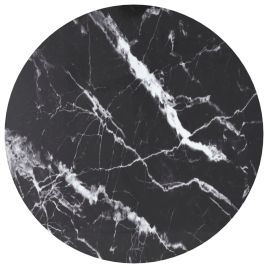 Table Top Black Tempered Glass with Marble Design