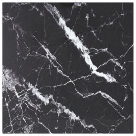 Table Top Black 70x70 cm 6 mm Tempered Glass with Marble Design