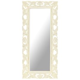 Hand Carved Mirror White 110x50cm Solid Mango Wood