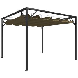 Garden Gazebo with Retractable Roof 3x3 m Taupe 180 g/m2