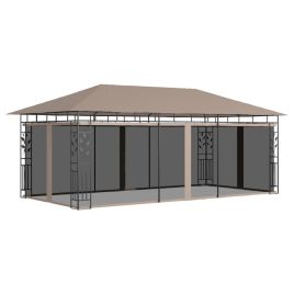 Gazebo with Mosquito Net 6x3x2.73 m Taupe 180 g/m2