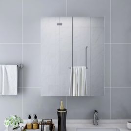 Bathroom Mirror Cabinet White 60x15x75 cm MDF
