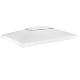 2-Tier Gazebo Top Cover 310 g/m2 4x3 m White