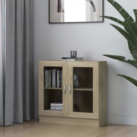 Vitrine Cabinet Sonoma Oak 82.5x30.5x80 cm Engineered Wood