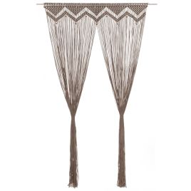 Macrame Curtain Taupe 140x240 cm Cotton