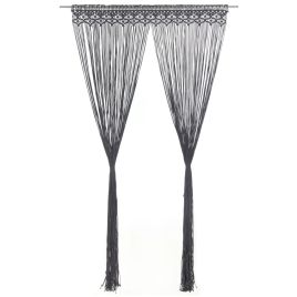 Macrame Curtain Anthracite 140x240 cm Cotton