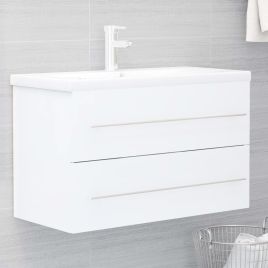 Sink Cabinet White 80x38.5x48cm Chipboard