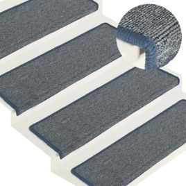 Carpet Stair Treads 15 Pcs 65x21x4cm Purple and Blue