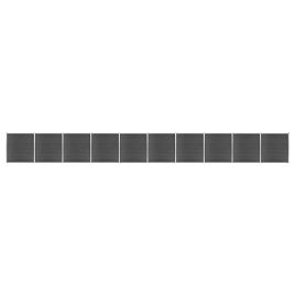 Fence Panel Set WPC 1737x186 cm Black
