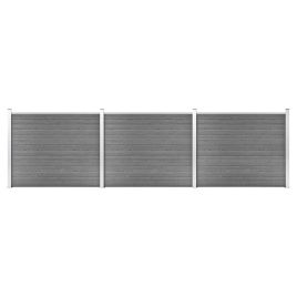 Fence Panel Set WPC 526x146 cm Grey