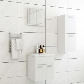 Bathroom Furniture Set White Chipboard