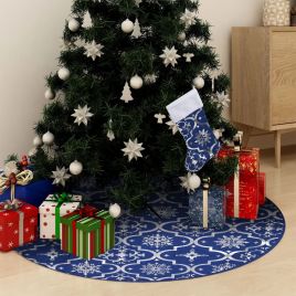 Chena Luxury Christmas Tree Skirt Sock Blue 90cm Fabric