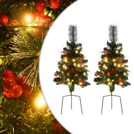 Fluer Artificial Pathway Pre-lit Christmas Tree 2 pcs 76cm PVC