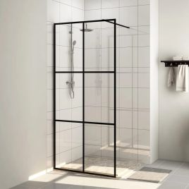 Walk-in Shower Wall with Clear ESG Glass 80x195 cm Black