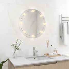 Wall Mirror with LED Lights Round Glass