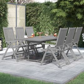 7 Piece Garden Dining Set Solid Wood Acacia