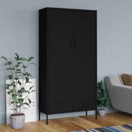 Wardrobe Black 90x50x180cm Steel