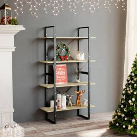 4-Tier Book Cabinet Sonoma Oak 80x30x140 cm Engineered Wood