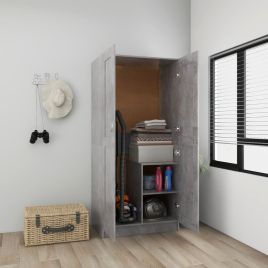 Wardrobe Concrete Grey 82.5x51.5x180cm Engineered Wood