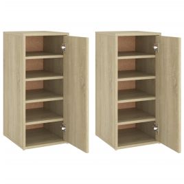 Shoe Cabinets 2 pcs Sonoma Oak 32x35x70 cm Engineered Wood