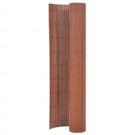 Double-Sided Garden Fence 110x400 cm Brown