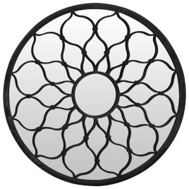 Mirror Black 40x3 cm Iron Round for Indoor Use