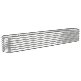 Garden Planter Powder-coated Steel 260x40x36 cm Silver