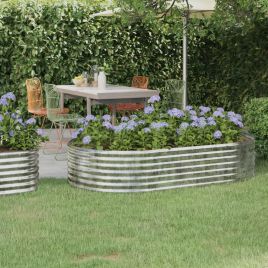 PRIFORD Garden Raised Bed Galvanised 175x100x36 cm Steel - Silver