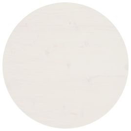 Table Top White Ã˜60x2.5 cm Solid Wood Pine